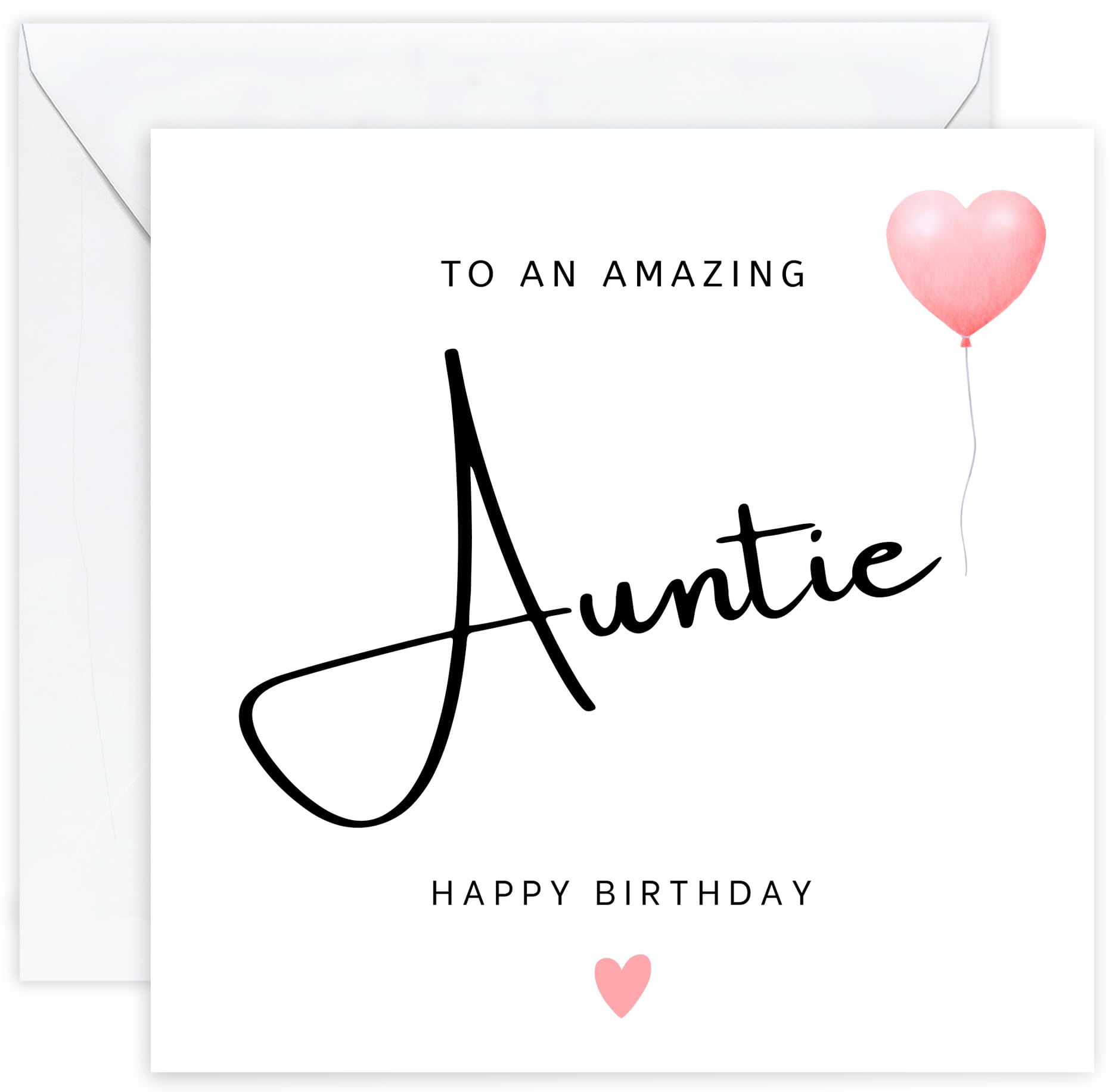 Personalised Auntie Birthday Card – Elegant Birthday Card for Auntie with Customised Message on Premium 350gsm Cardstock, Ideal from Niece or from Nephew for an Amazing Auntie Birthday (Auntie)