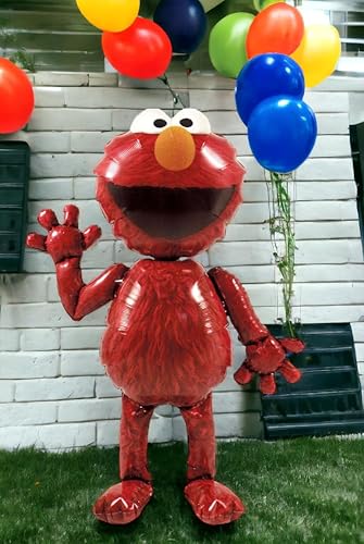 Miniatura 4 de Mayflower Distributing Elmo AirWalker - Globo de papel de aluminio de 54 pulgadas, rojo, tamaño extragrande