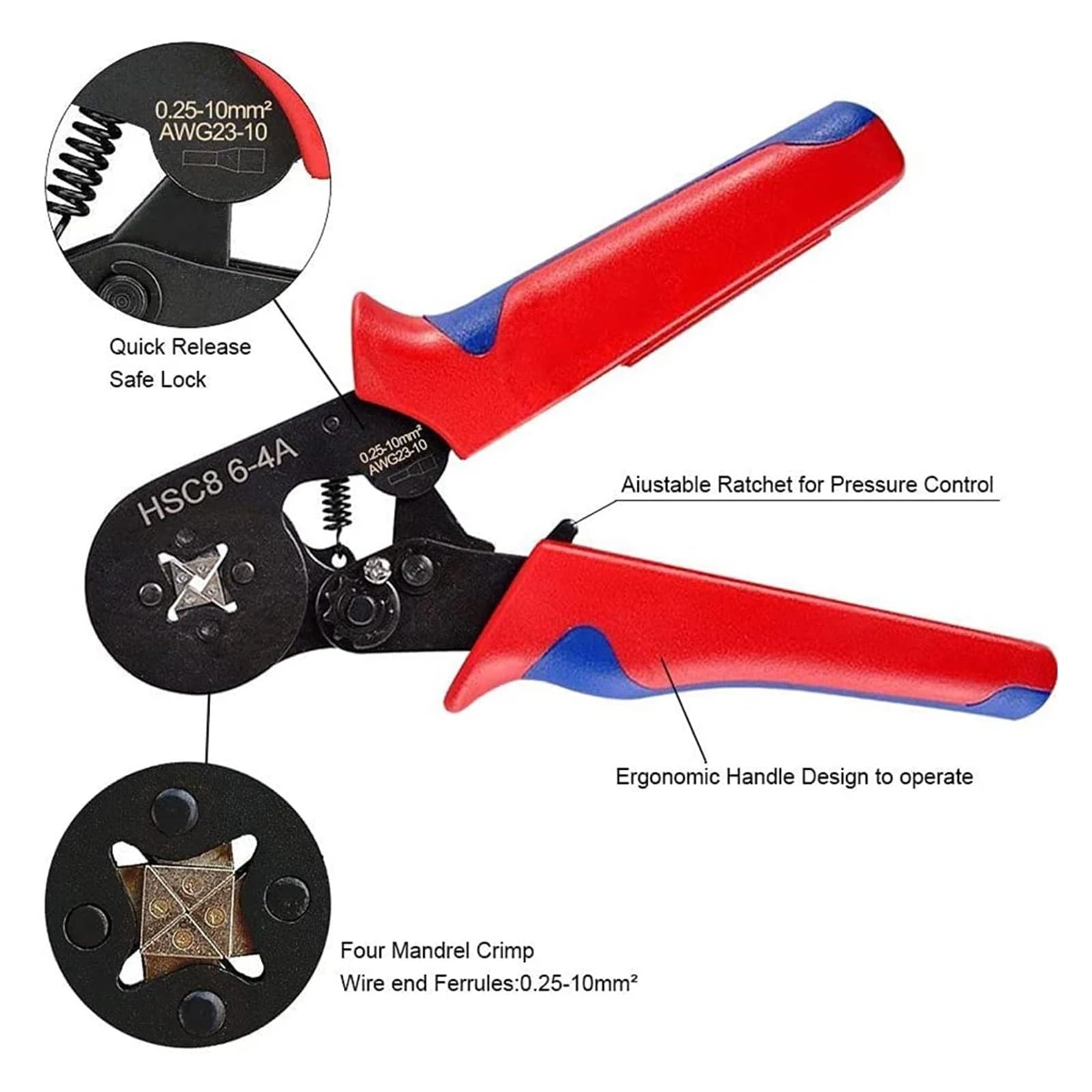 Ferrule Crimper Pliers Set, Wire Ferrule Crimping Tool Kit, Self Adjusting Ferrule Crimping Tool with 1200 Wire Terminals