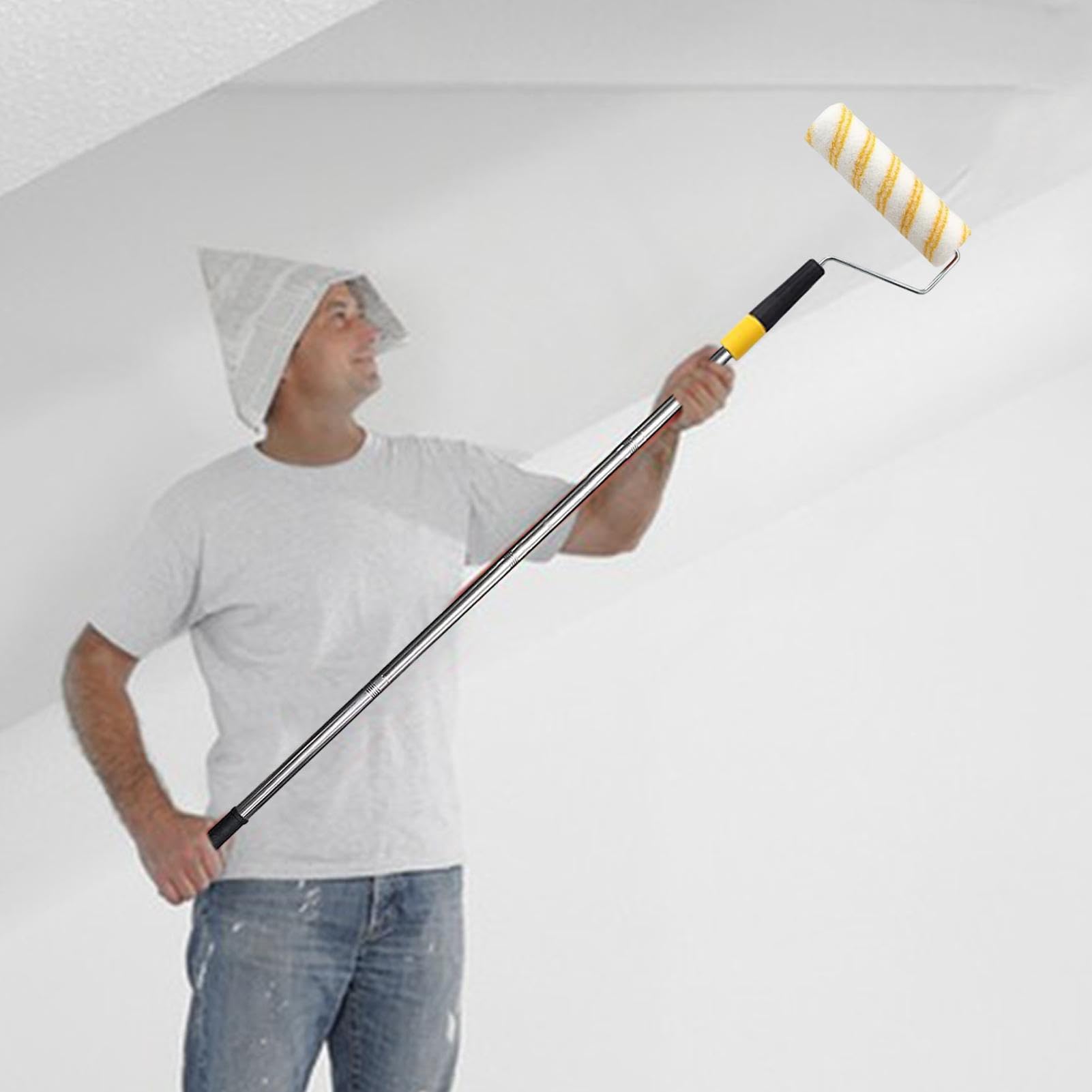 Prolunga per rullo di vernice, asta estensibile per pittura | manico telescopico regolabile, asta leggera e resistente, strumento portatile per soffitto, cucina, armadi, pareti, metallo,