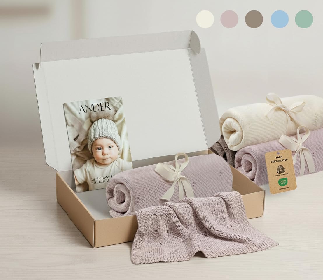 Baby's Only - Gebreide ledikantdeken - Baby deken Sky-Chunky - Dekentje voor jongens en meisjes - 0.7 TOG - 100x135 cm - Urban Taupe