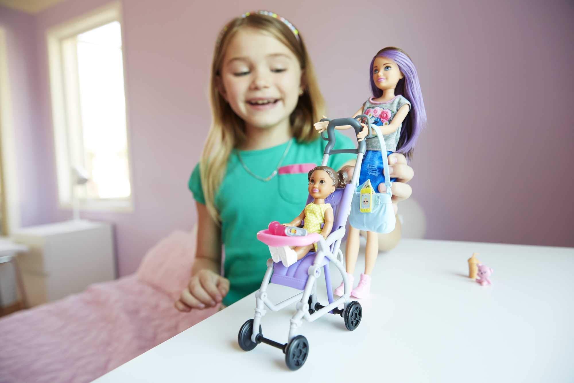 Buy Barbie Babysitting Playset with Skipper Doll, Baby Doll, Bouncy