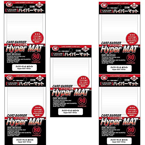 (5 Packs/total 400 Sheets) (Japan Import) Made in Japan (1 Pack) - KMC Hyper Matte Sleeves White ×5 Sets