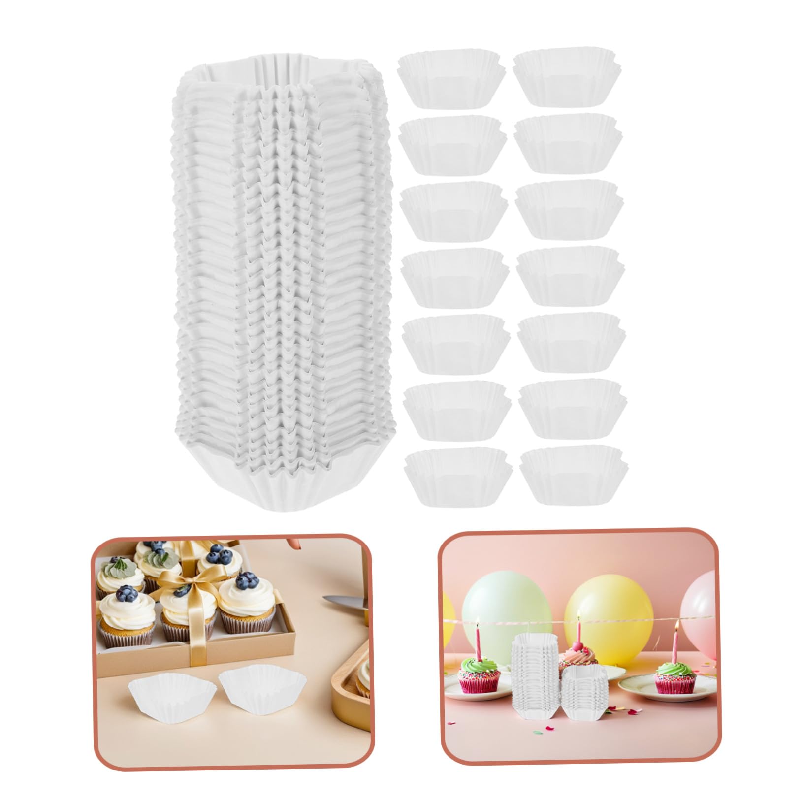Gadpiparty 3000 Piezas Unidades Mini Moldes para Cupcakes Cuadrados Resistentes al Calor Papel Antiadherente para Hornear Tartas Pasteles y Mooncakes para Fiestas y Celebraciones
