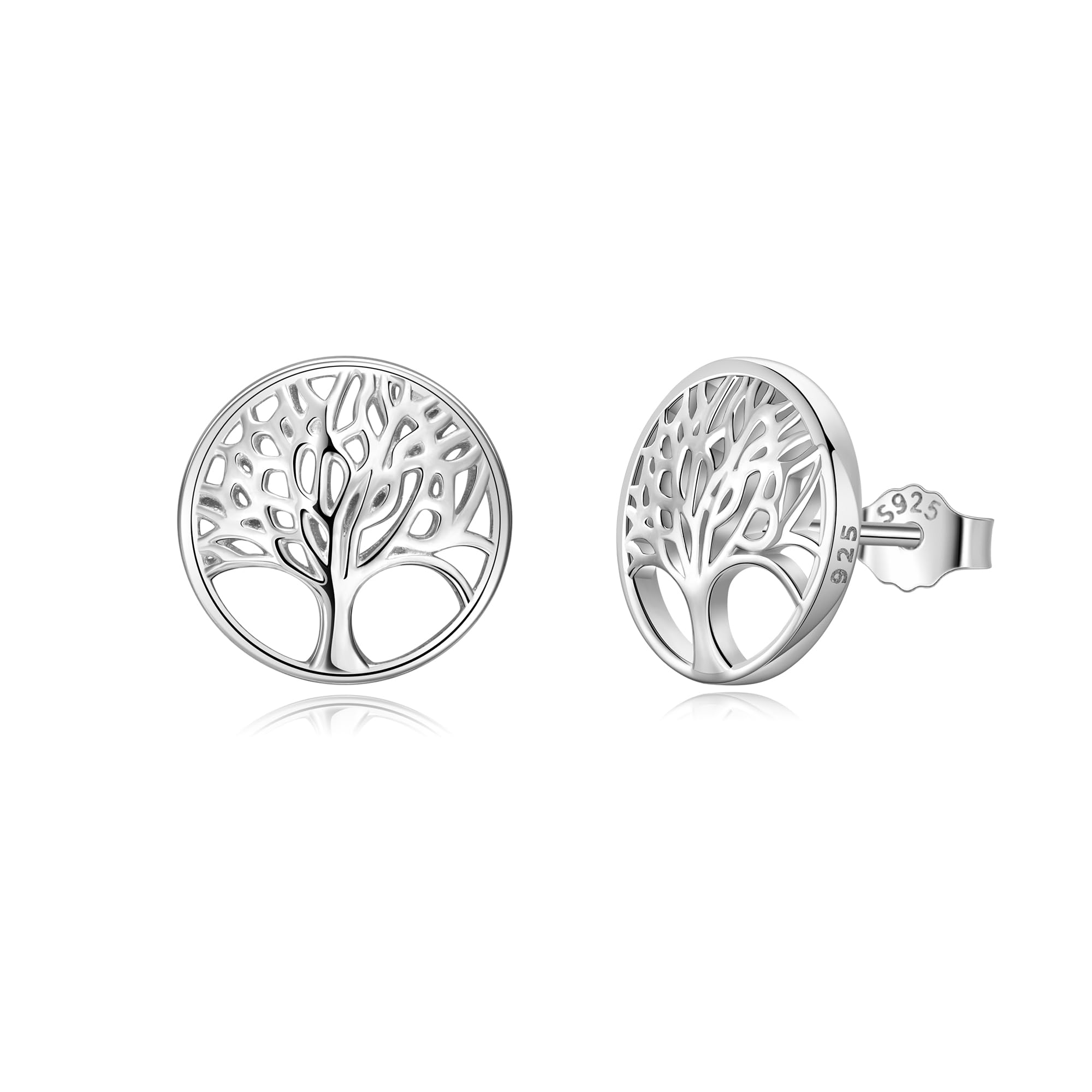 MATERIA Orecchini Donna Fatti A Mano – Albero Della Vita In Argento 925 Con Madreperla Verde – Gioiello Artigianale In Scatola Regalo