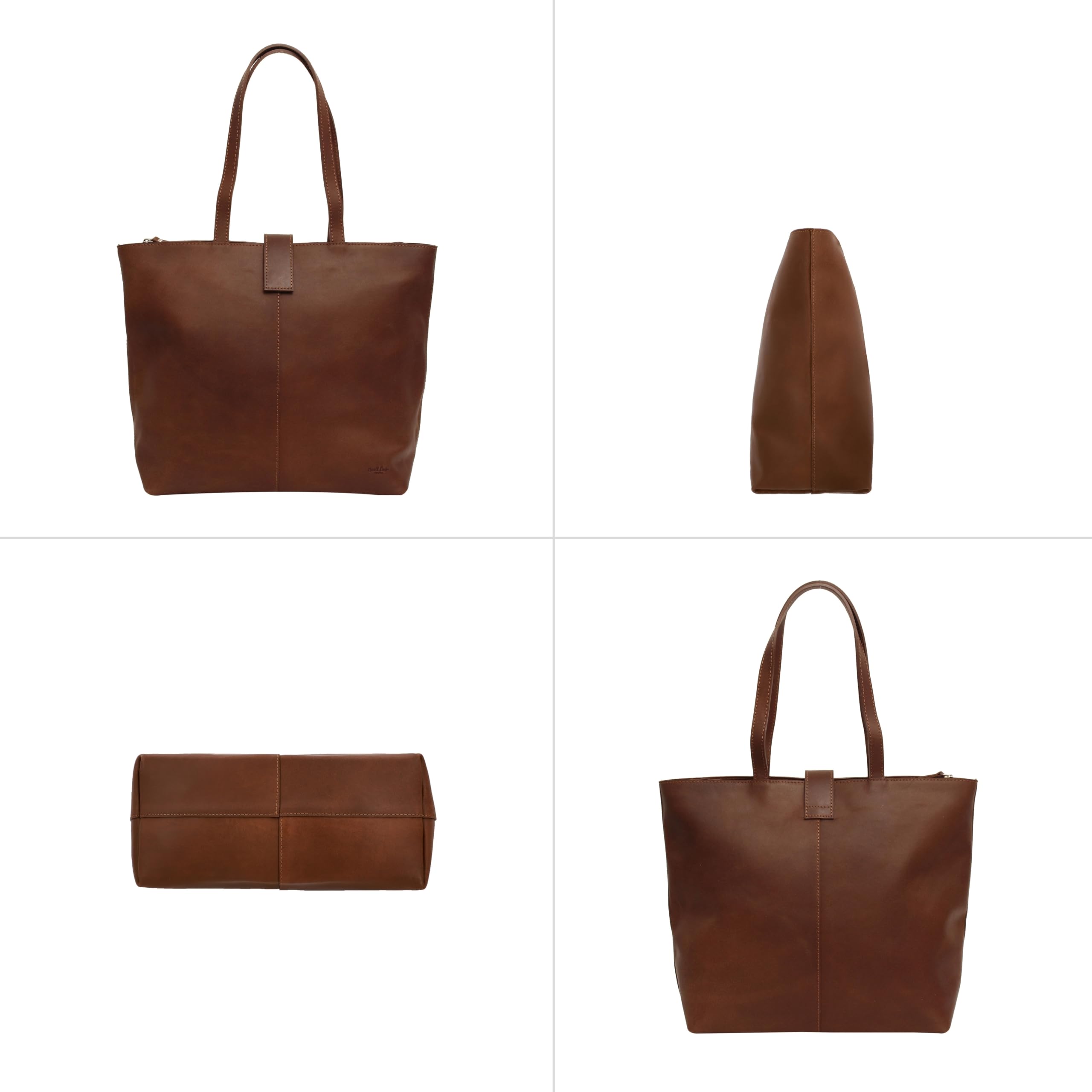 Gusti Shopper In Pelle Alexandra - Grande Borsa In Pelle Per L'Università E L'Ufficio - Shopper Da Donna Grande Con Ampio Spazio Per Laptop Fino A 15 Pollici