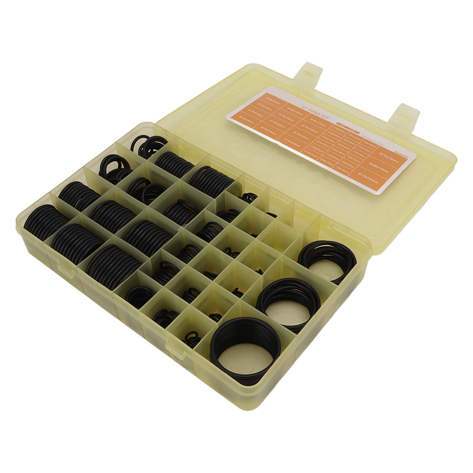 Sellos de anillos tóricos de goma,Juego surtido de anillos tóricos,Kit de sellos de anillos tóricos,Kit de juntas tóricas universales de 444 piezas Juego de anillos