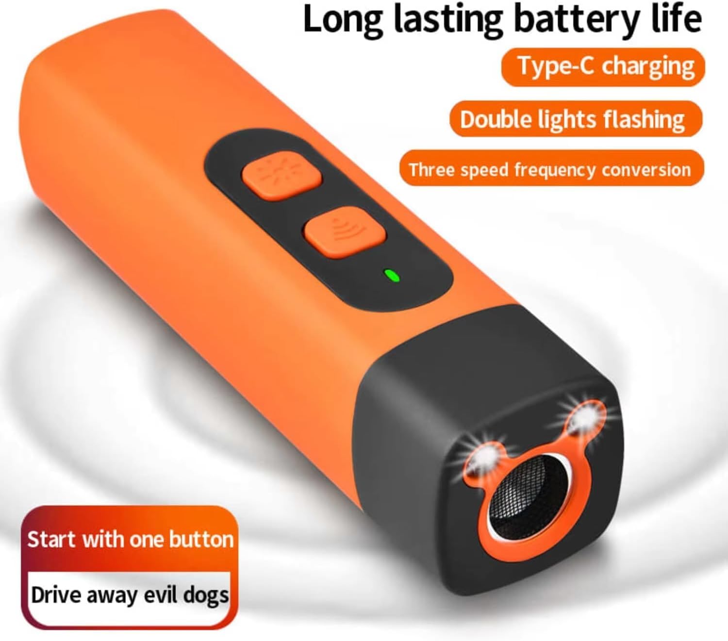 The BarkShield Pro-Bark Shield Anti Barking Device forDogs,Dog Bark Deterrent Device with HD Display and LEDFlashlight,Stop Bad Behavior Without Yelling or Swatting (1Pcs Yellow) - Image 5