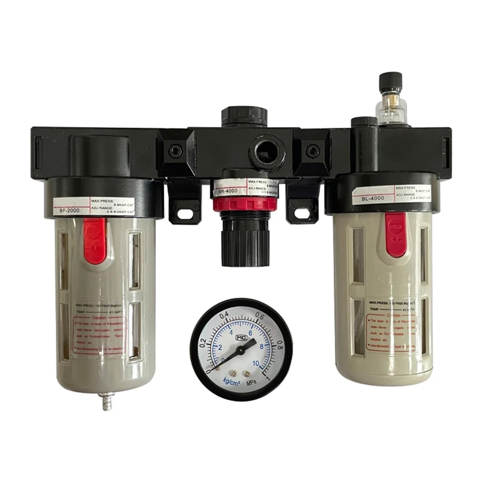 Separatore d'acqua for compressore d'aria Drenaggio manuale Elemento filtrante in fibra Filtro pneumatico tripletta for compressore d'aria BC2000/3000