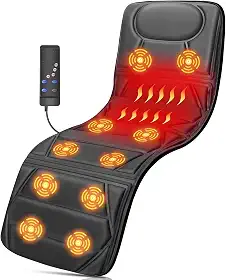 Esteira Massageadora 110V - 220 V, Colchonete e Almofada de Acupressão, Assento Massageador Almofada Massagem Lombar, Coxas e Pescoço Terapia Com Aquecimento Esteira Massageadora Preto