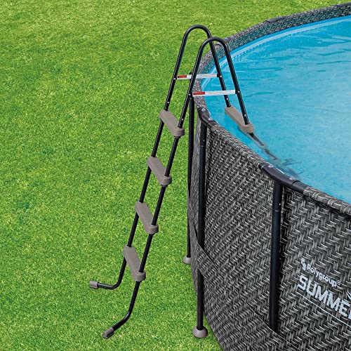 Summer Waves 14 Foot x 48 Inch Round Metal Frame Above Ground Outdoor Swimming Pool Set with Ladder, Skimmer Filter Pump, and Filter Cartridge - Thumbnail 3