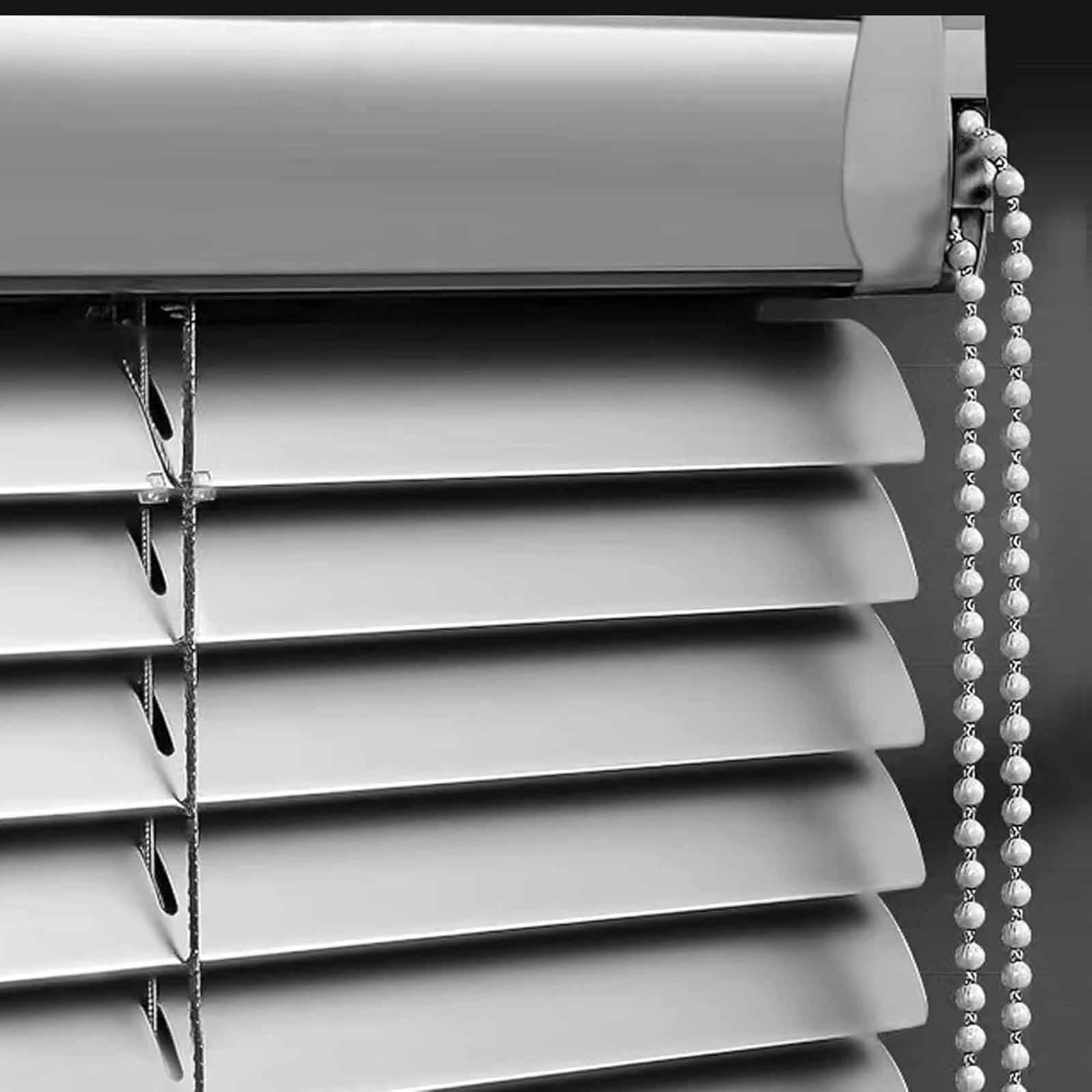 Dzhtuf W×H Aluminium Metal Venetian Blinds, Silver Grey, 25Mm Windows Blinds, Aluminium Slatted Blinds, Horizontal Blackout Venetian Blinds, Adjustable Light, Privacy Curtains,-55X110cm/22X43in
