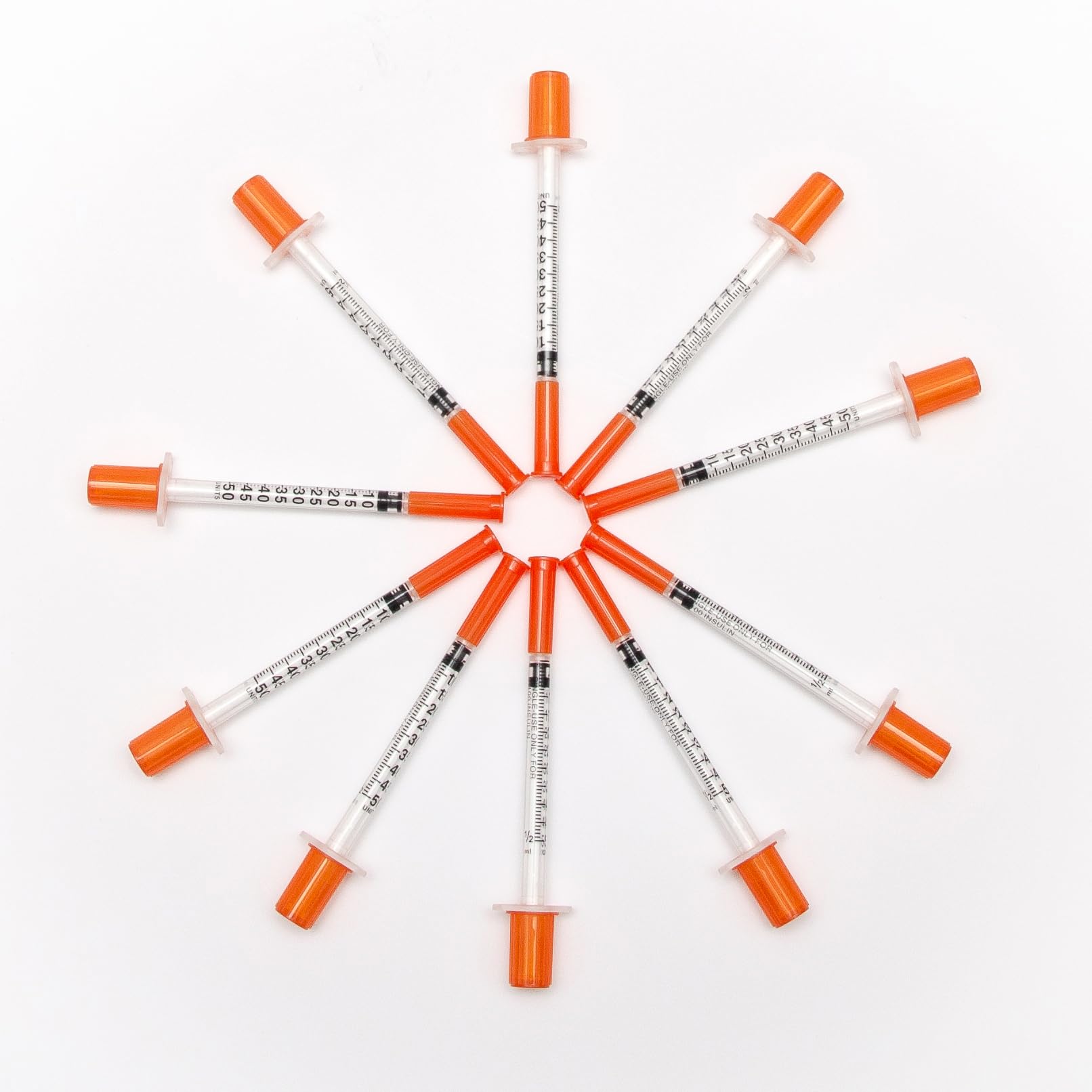Sterile 0,5 ml 30 G 8 mm Ultrafine, senza lattice, strumenti di misurazione multiuso in un sacchetto di 10 unità.