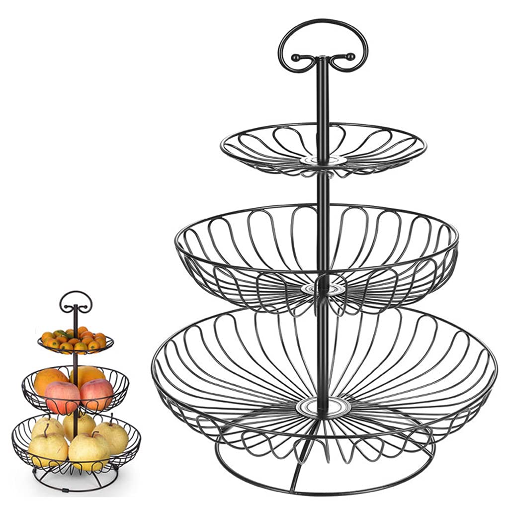 Btgghytr Wrought Iron Fruit Basket Large Holders For Kitchen Counter And Dining Table