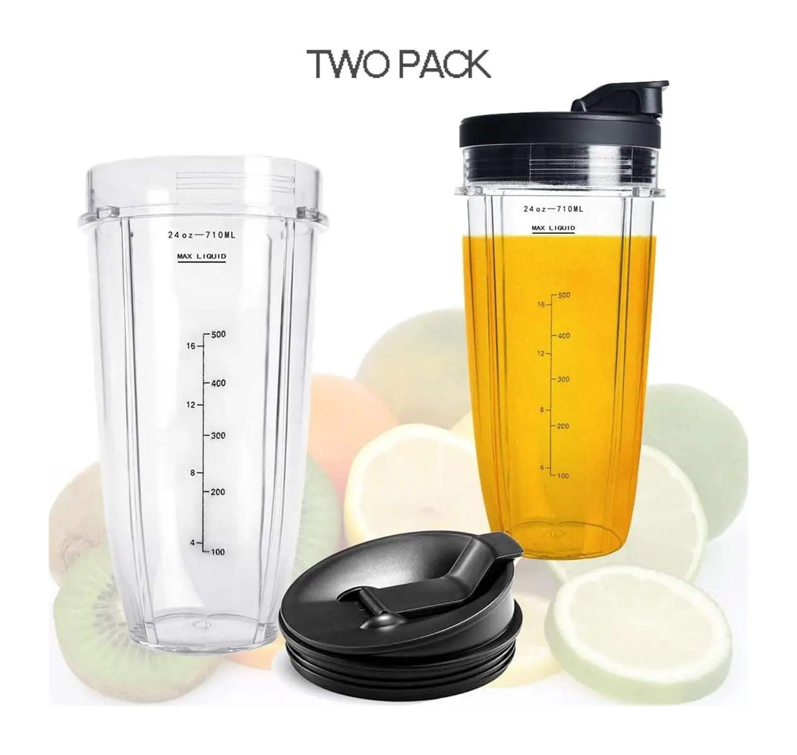 Genérico Vasos de licuadora con Tapas de 24 oz compatibles con Ninja BN401