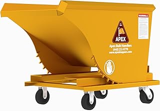 Apex HD100 Heavy Duty Self-Dumping Hopper with Casters, 1 Cubic Yard Capacity, 6000 lb Load Capacity, Durable Steel Construction, Commercial and Industrial Use, Made in The USA (1 Cubic Yard)