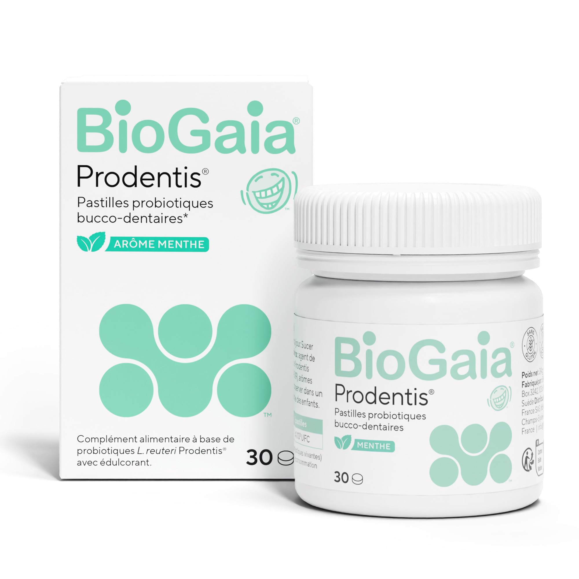 BioGaia Prodentis Pastilles Probiotiques Bucco-Dentaire | Équilibre de la Flore Buccale | Complément Alimentaire | Contient L. Reuteri Prodentis | Arôme Menthe – 30 Comprimés