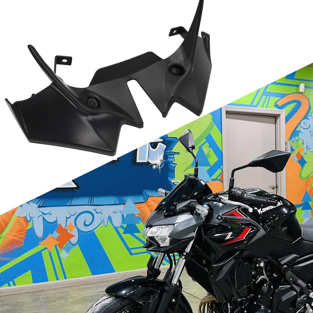Alerón Aerodinámico Delantero, Alerón Delantero de Moto Carenado Winglet Cubierta Aerodinámica Wing Trim para Kawasaki Z650 Z 650 z650 2021 2022 2023 2024 (patrón de Fibra de Carbono)