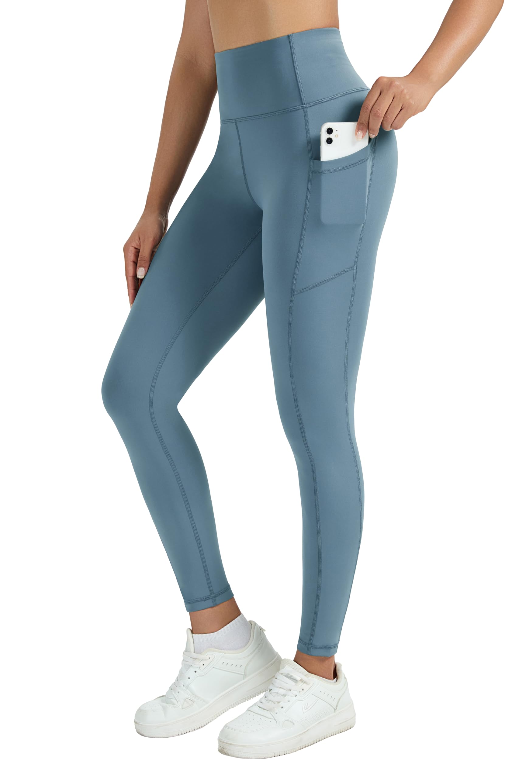 Enjoyoga Sport Leggings Damen mit Tasche - High Waist Sporthose Damen Gym Leggings Laufhose für Sport Gym Yoga