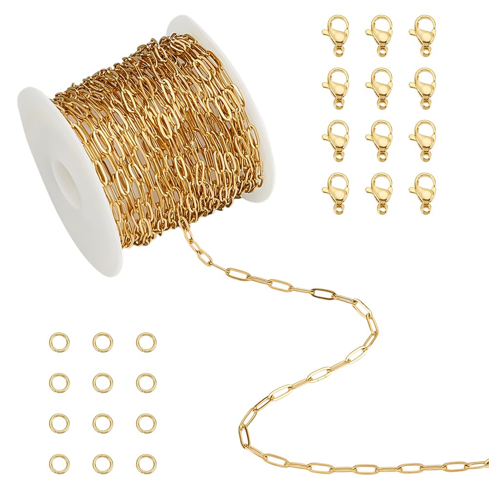 POLAY 2 Metri In Acciaio Inox Oro Rosa/Oro Della Collana Della Catena A Maglia Cavo Alla Rinfusa 2mm Di Larghezza Per I Risultati Della Creazione Di Gioielli Forniture Fai Da Te - Foto 5