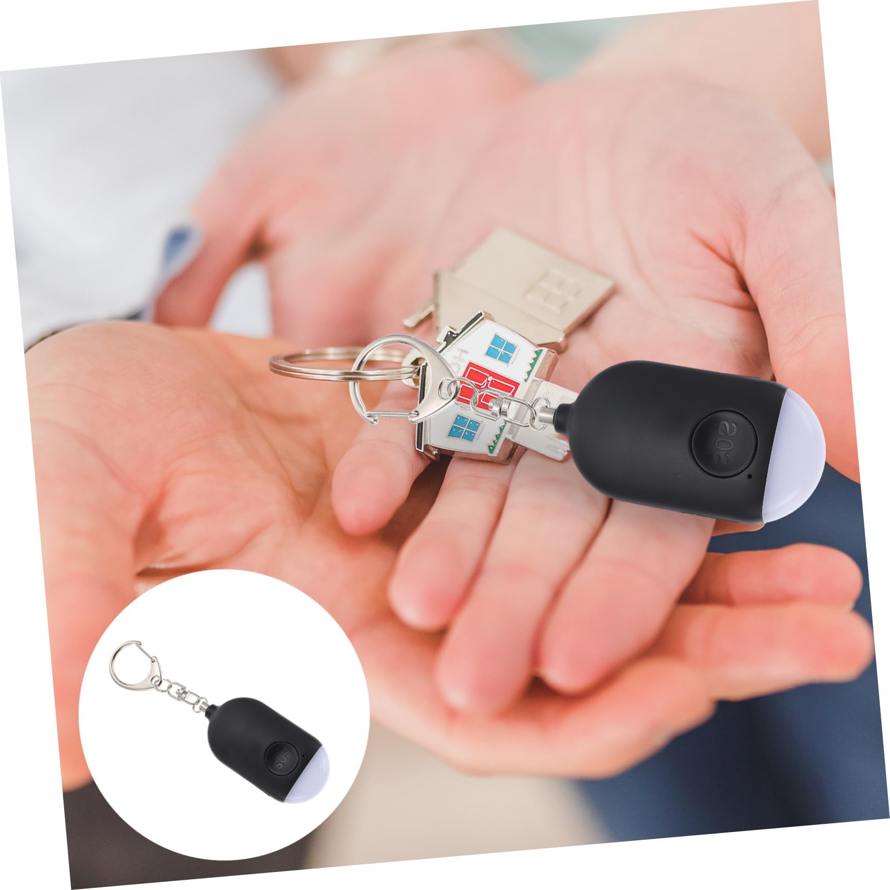 Mikikit 3ensembles Alarme Personnelle Rechargeable Portable avec Lampe De Poche Intégrée Dispositif De Sécurité pour Femmes Accroché à Main Compact Et Léger pour Sorties Extérieur