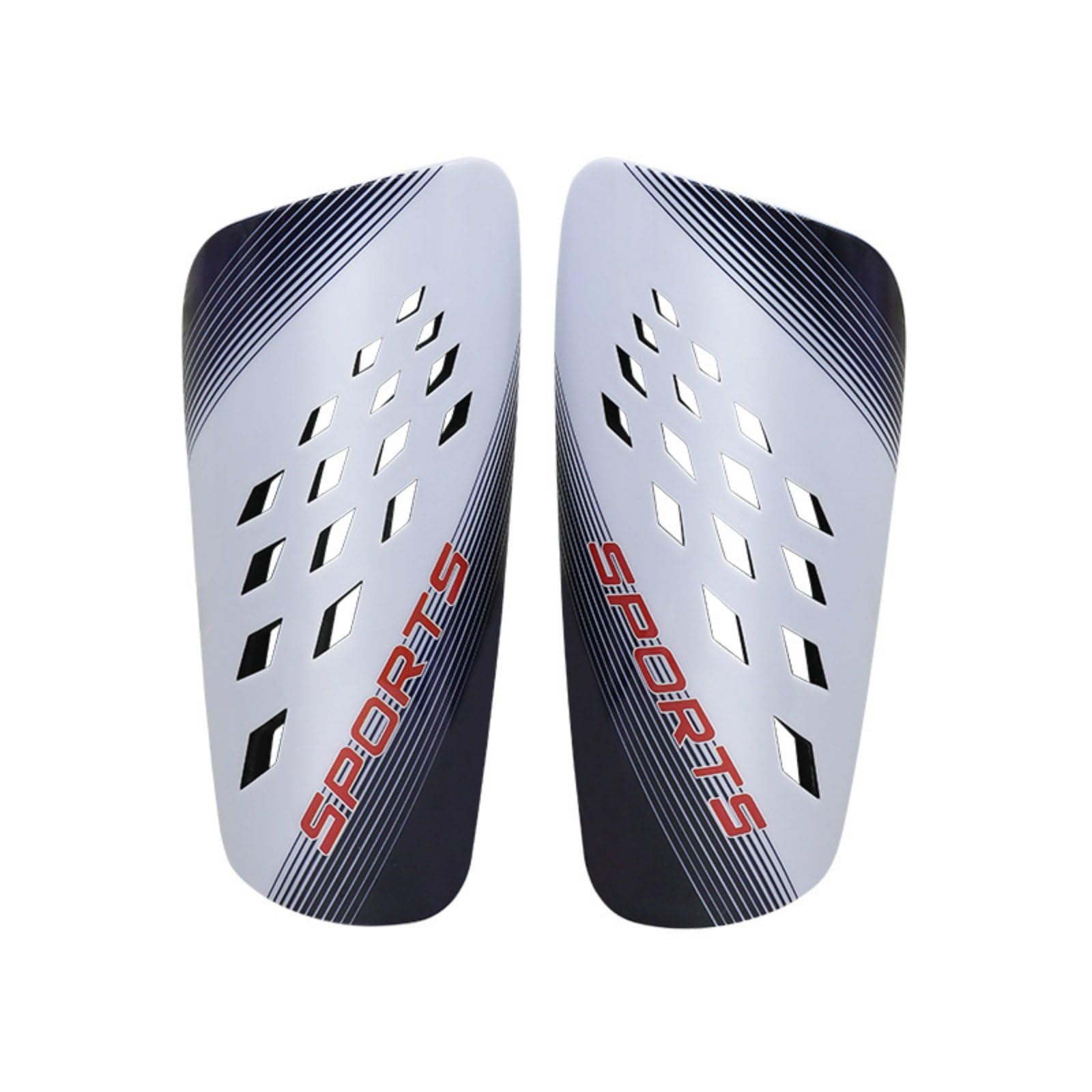 2 Pieces Ergonomic Fit Soccer Shin Guards Shock-Absorbing Resistant Slip-in Shin Pads Lightweight Football Leg Guards Breathable Design for Children, Young Players, White-Blue, M-image-39