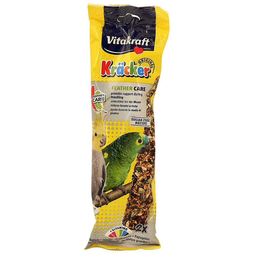 Vitakraft Feather Care Federpflege-Kräcker für Vögel und Papageien, unterstützt Haustiere in der Mauser