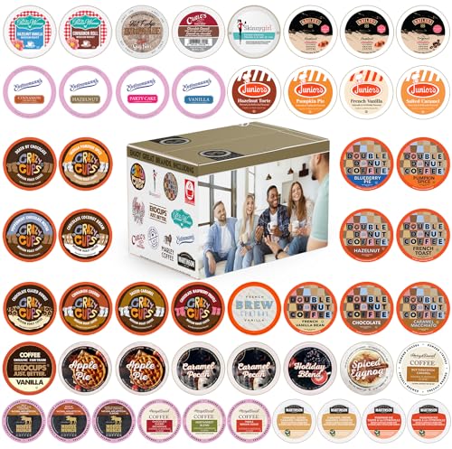 Perfect Samplers Flavored Coffee Variety Pack, Flavored Coffee Pods, Including Vanilla, Chocolate Coffee & More, Flavored Coffee Pods Variety Pack for Keurig K Cups Machines, 50 Count