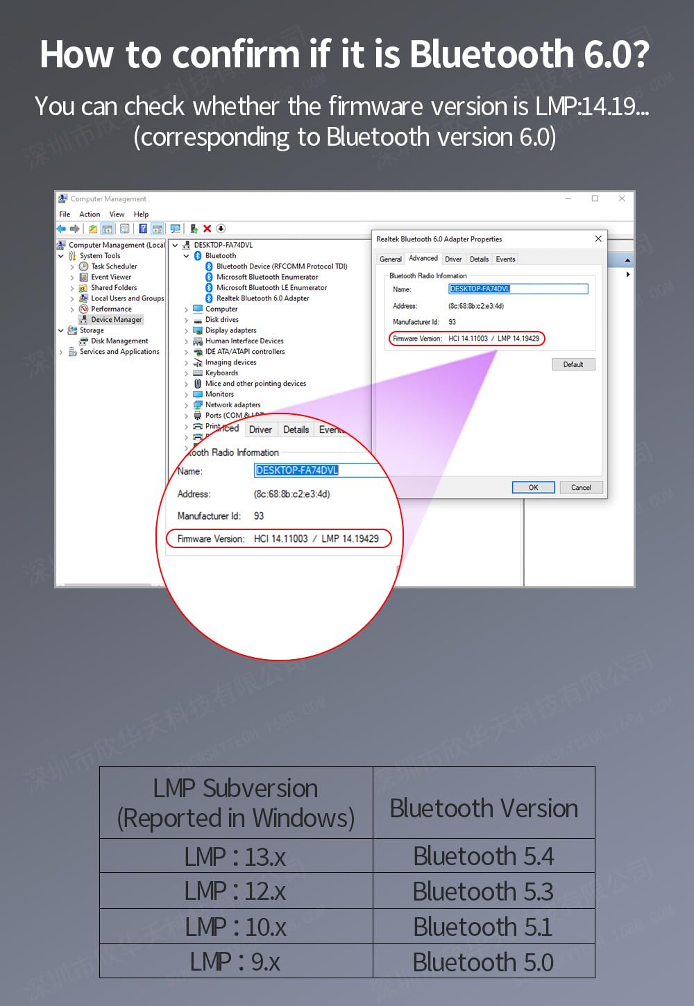 Bluetooth 6.0 adapter Dongle, USB Bluetooth adapter do komputera stacjonarnego, laptopa, komputera, zestawu słuchawkowego, klawiatury, myszy, Bluatooth stereo, do Windows 11/10/8.1