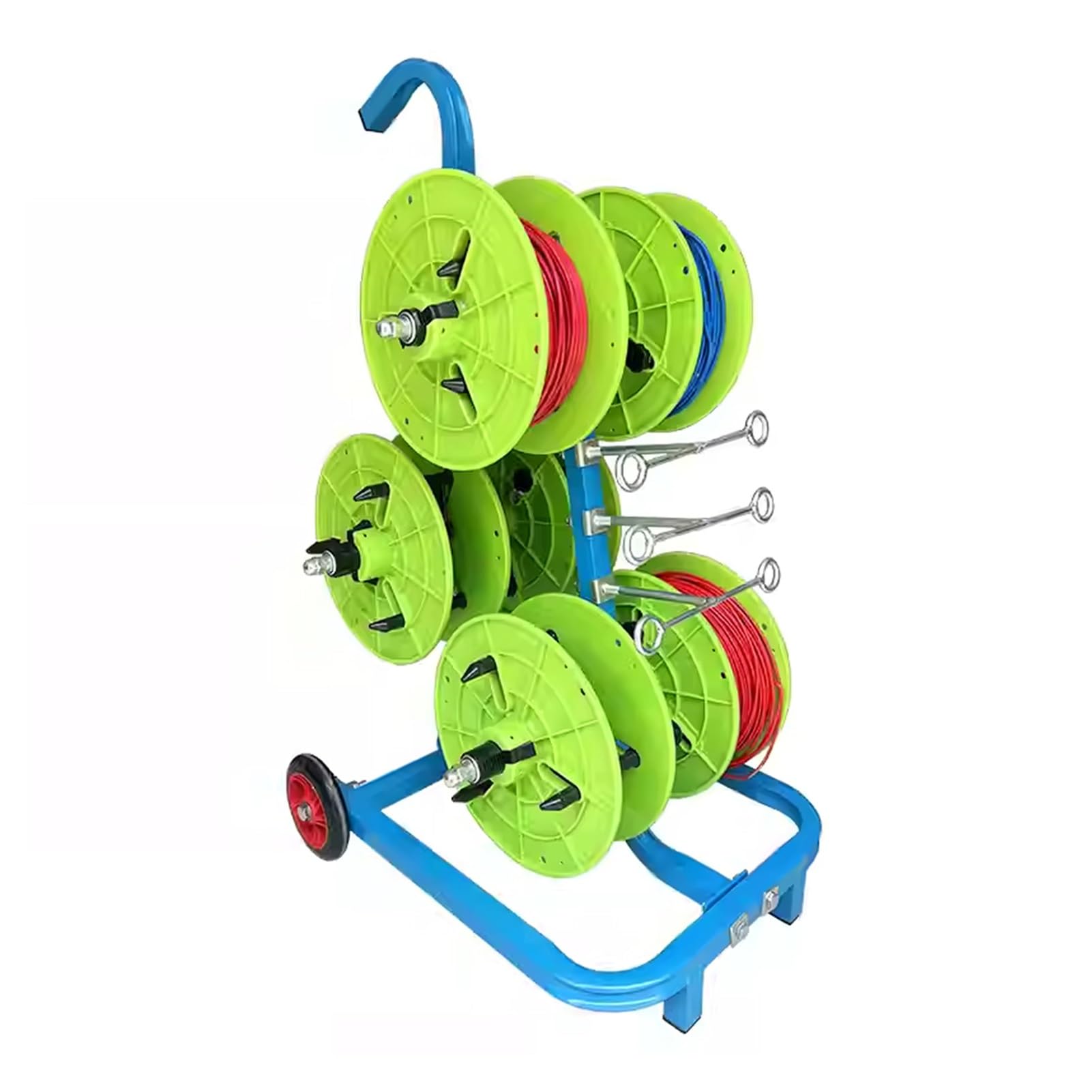 ZFUCMAYL Wire Spool Rack,Heavy Duty Cable Reel Holder/Wire Dispenser,Transportable Caddy,for Wire Pullers and Duct Reels(5/6 Reel)(6 Reel)