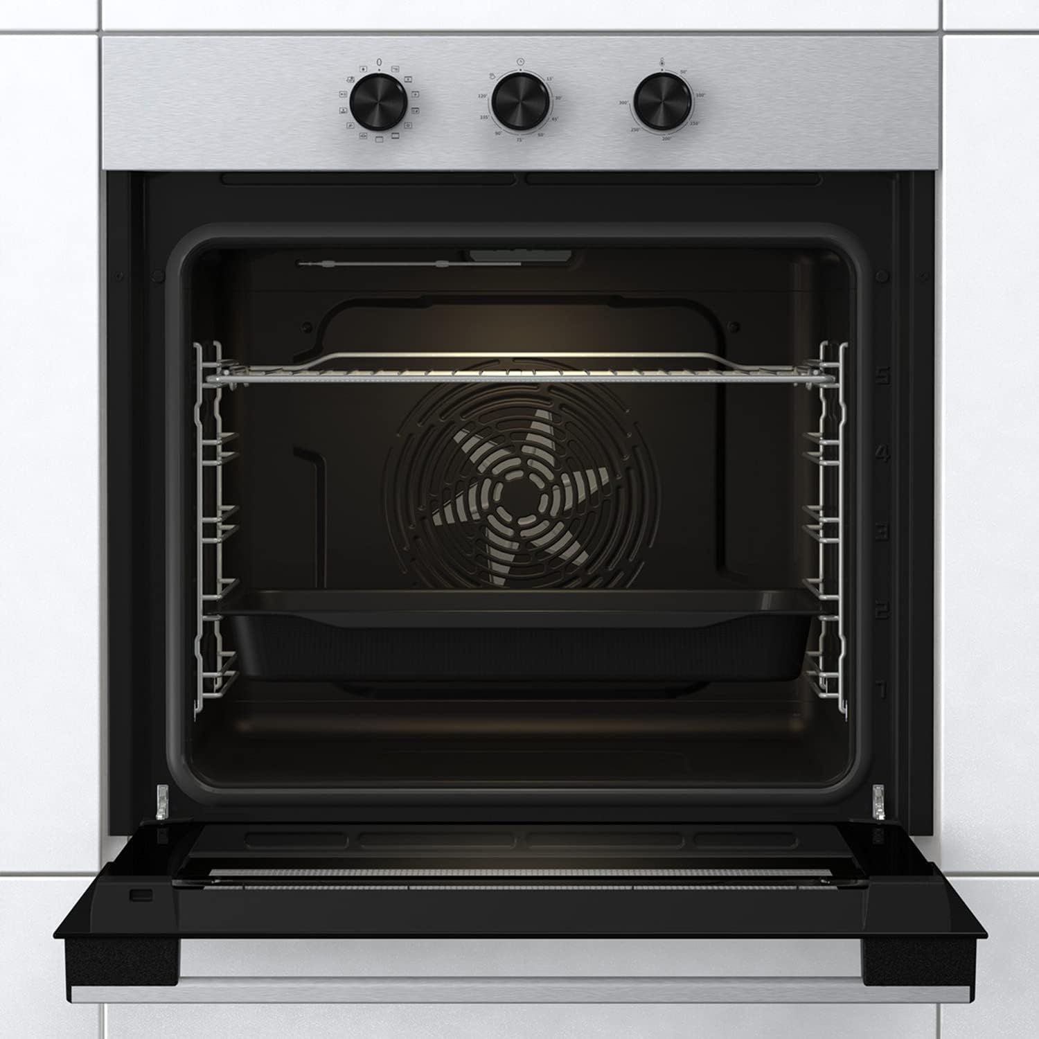 Hisense BI61111AX Four multifonction thermo-ventilé, cavité XXL 77 L, 12 fonctions, nettoyage de l'eau claire, minuteur de fin de cuisson, préchauffage rapide, fonction pizza 300 °C, cuisson AirFry