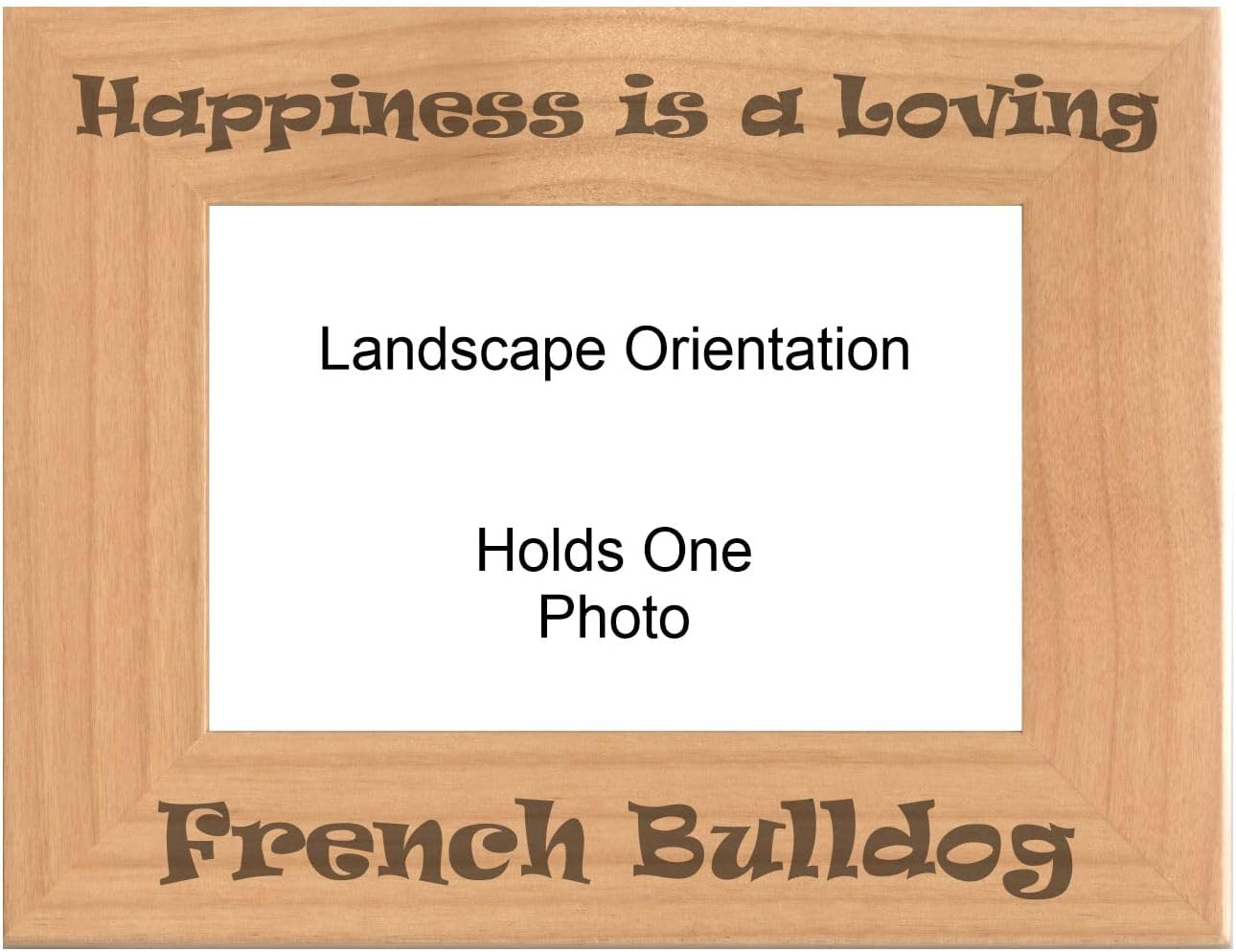 Pet Picture Frames Happiness is a loving Pit Bull Engraved Natural Wood Photo Frame Dog Owner Gifts (8x10 Portrait)