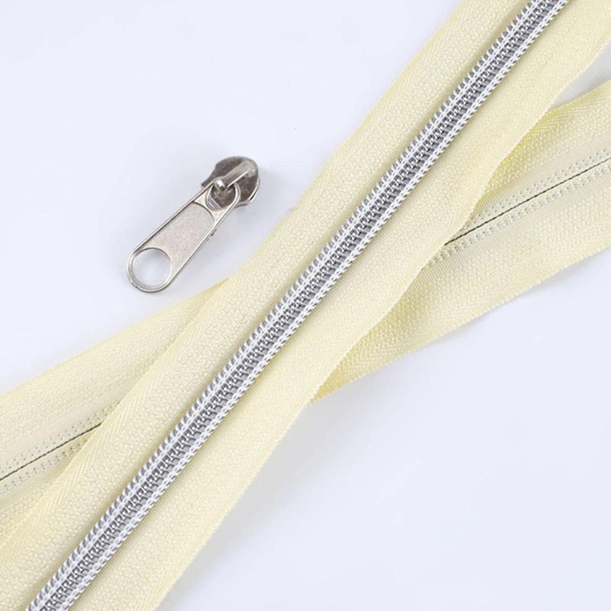 XXHNBF Zipper for Bags, Ziper Puller,Zip Fixer, Sliders Zipper,Sewing Zips,Ended Fasteners,5/10Meters 5# Open-end Coil Nylon Zippers for Luggage Clothing Bags Tent(Yellow)