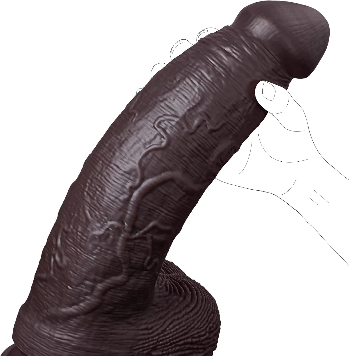 12 Inch Huge Thick Black Dildo, 2.86" Diameter Lifelike Curved Realistic BBC Dildos for G Spot and Anal Play with Powerful Suction Cup, Dual Density Silicone Large Anal Dildos for Women Men Couples