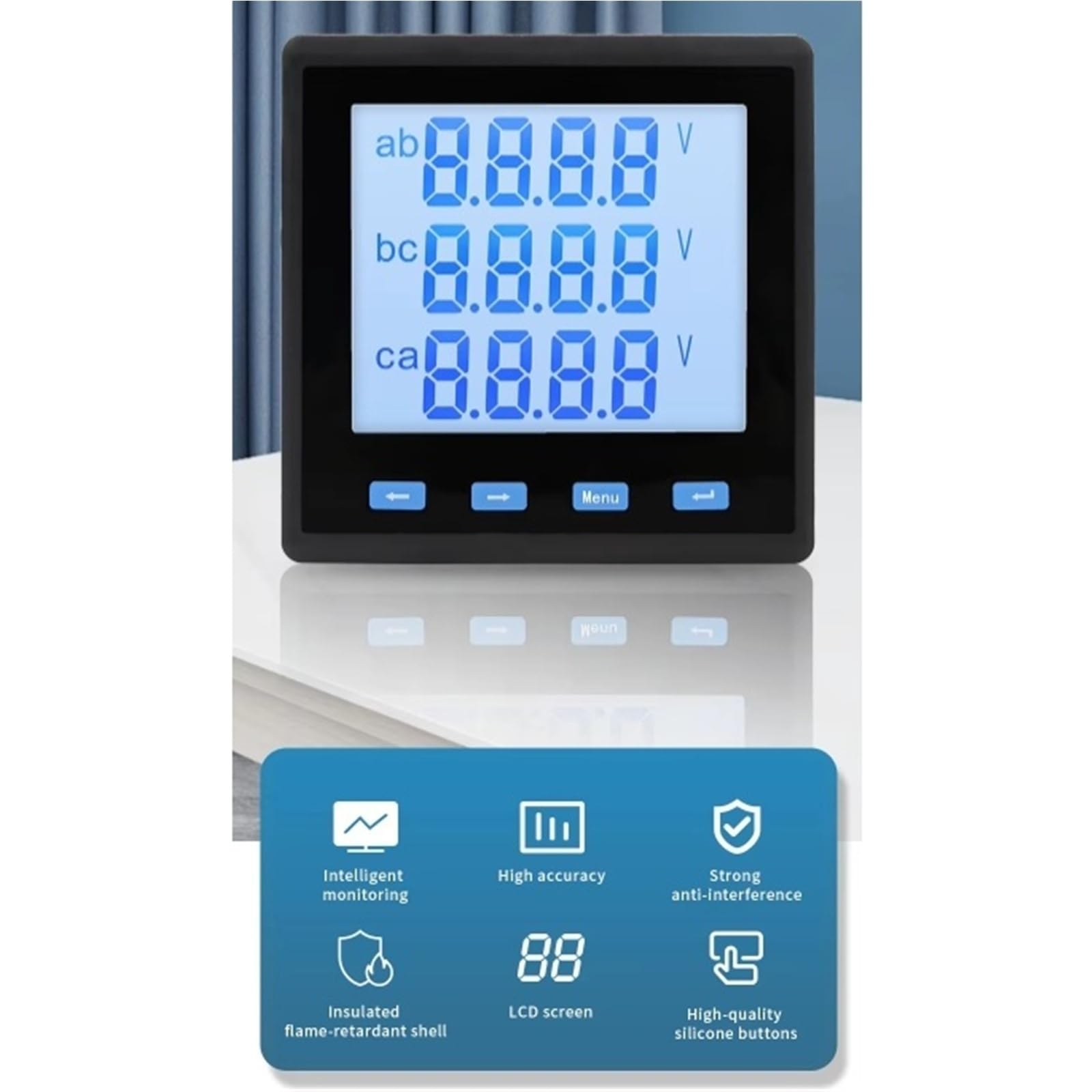 Misuratore multifunzione Voltmetro AC Amperometro 400V Trifase RS485 5A Con CT