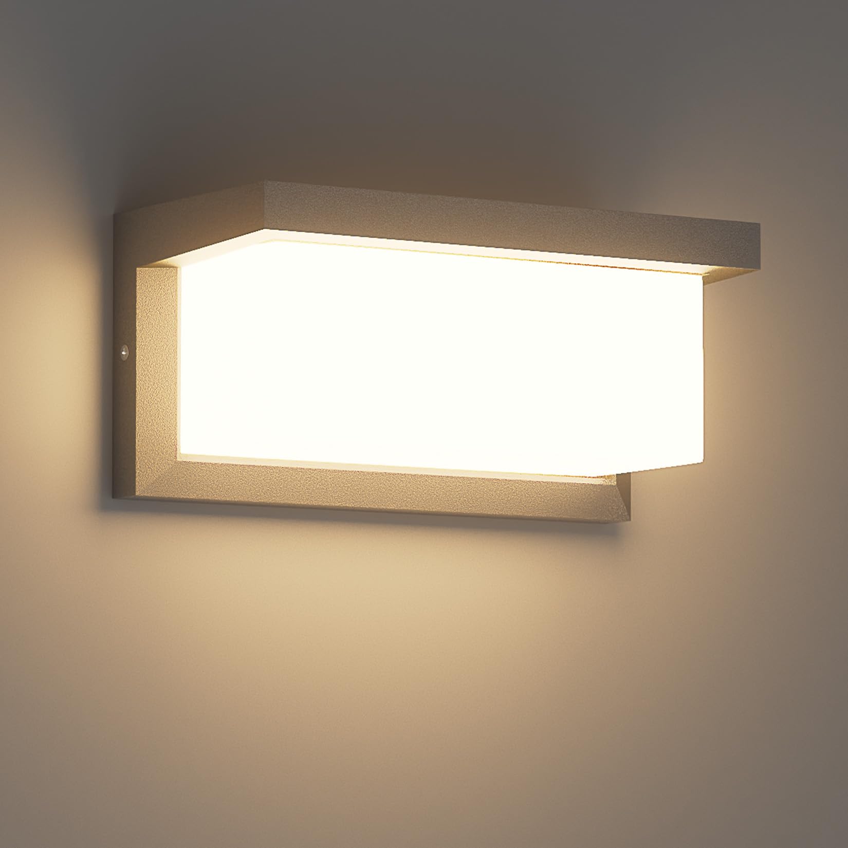 Klighten LED Außenwandleuchte, IP65 wasserdichte Wandleuchte für den Außenbereich, 3000K, rechteckige Wandleuchte für Innen und Außen, Terrasse, Garten und mehr. Anthrazit