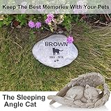 AOTOPYU Katze Hund Engel Haustier Denkmal Grab Marker Tribut Statue, Deko Gedenken Tier Garten Statue, Polyresin, Gedenkstein , Hundeengel-Gedenkstatue erinnert