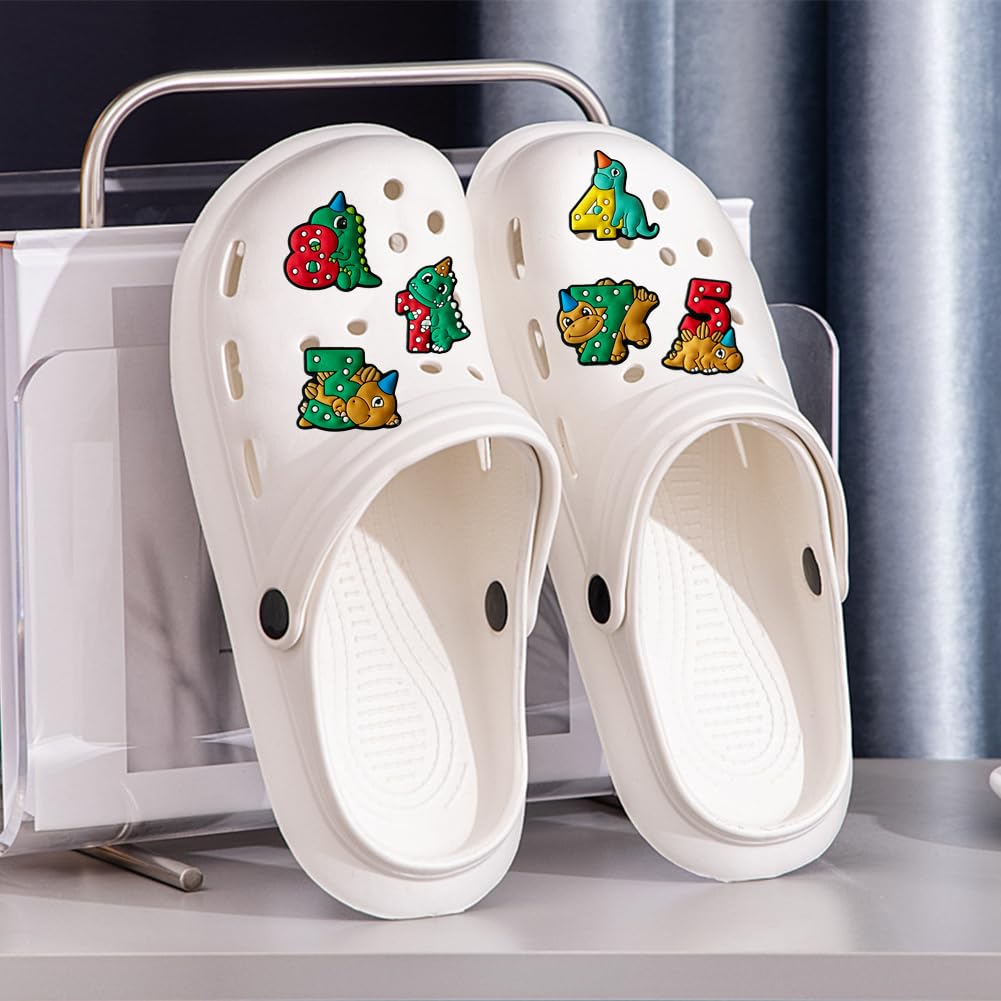 Dinosaurio Encantos del Zapato 38PCS Cute Cartoon Zapato Decoración Croc Charms para Niñas Mujeres Niños Adultos, Regalo para Fiesta de Cumpleaños