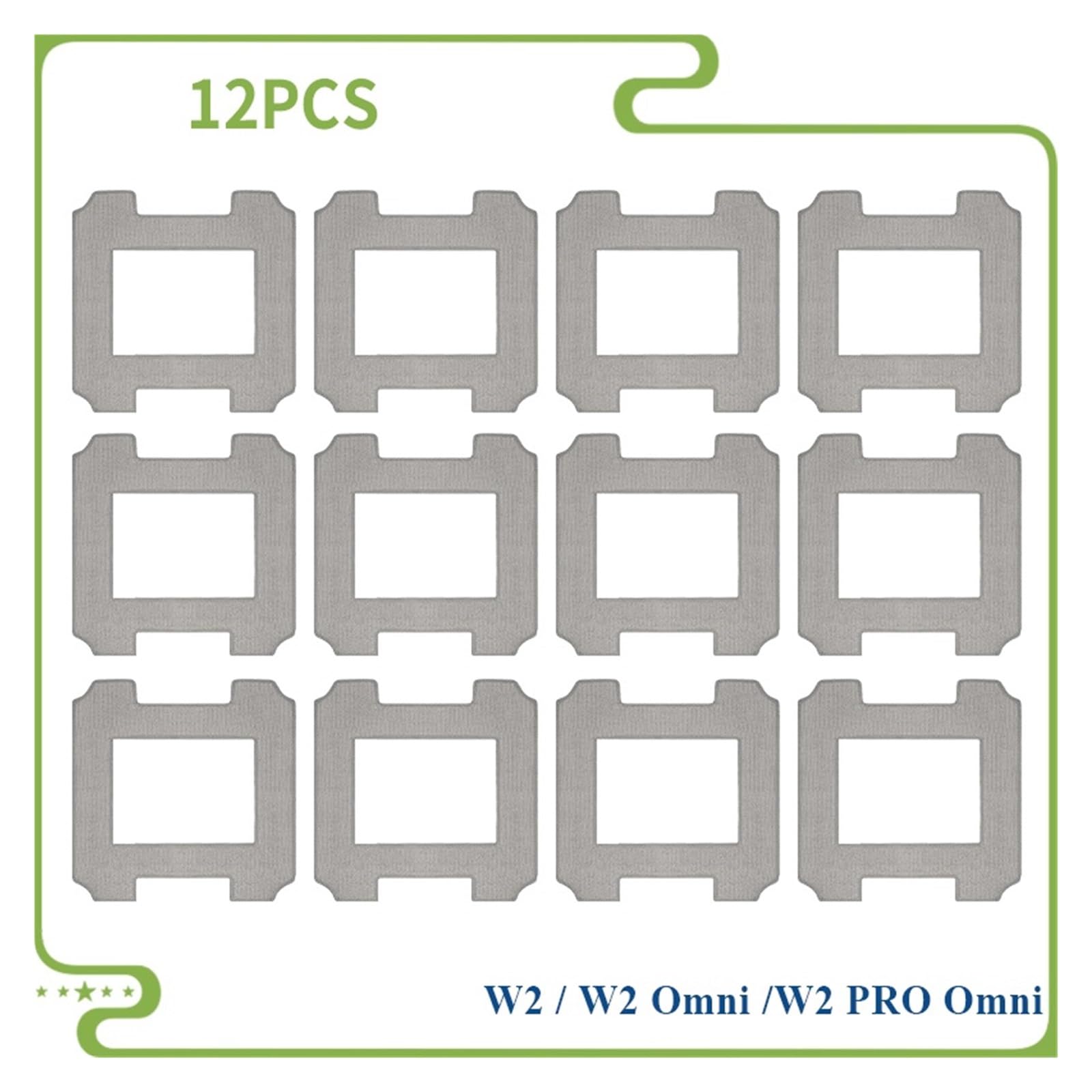 Zestaw akcesoriów do wycierania, kompatybilny z Ecovacs (WINBOT W2 Omni / W2 PRO / W2 PRO Omni), zamiennik części do odkurzacza (12 sztuk)