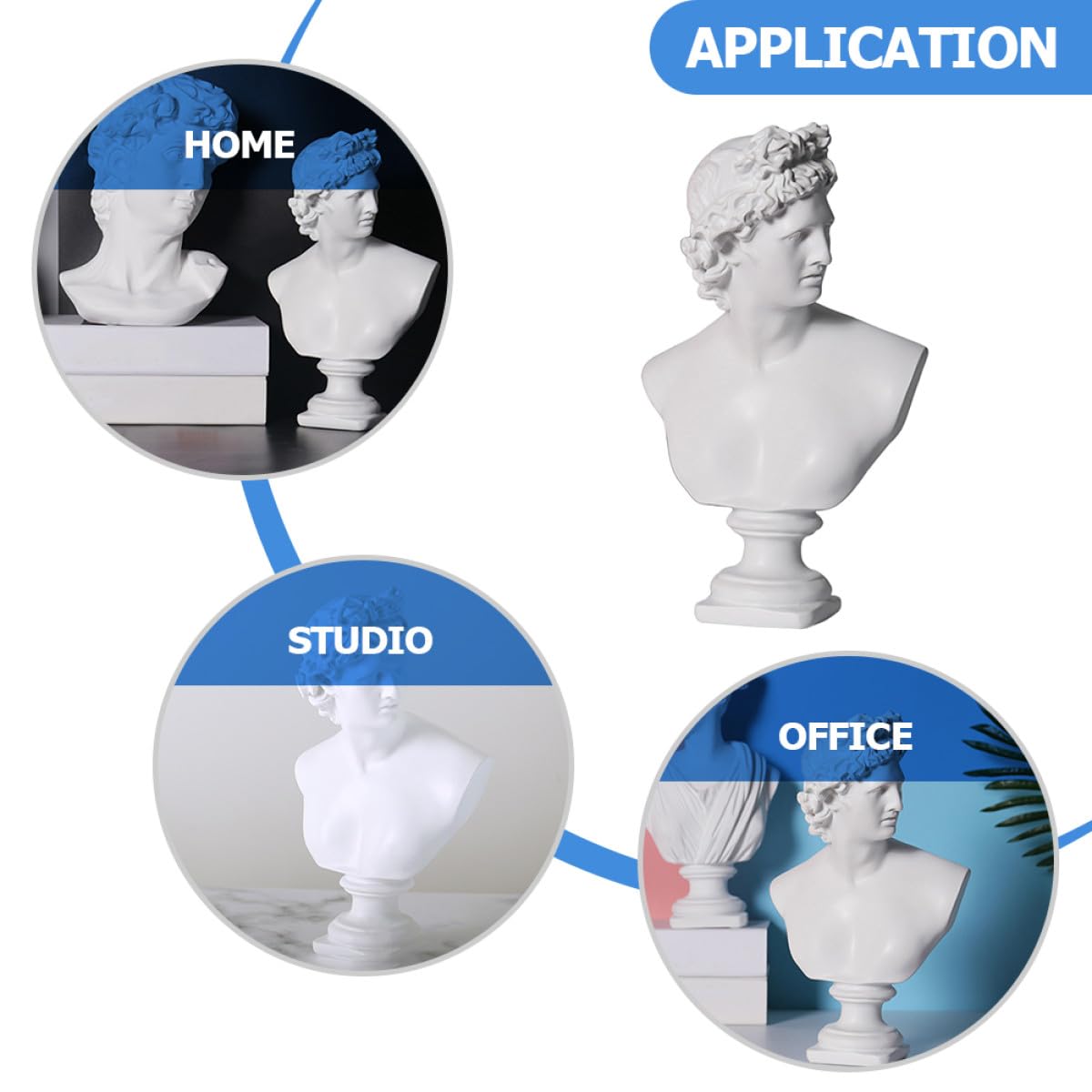 Statua in Resina Mitologica Decorativa da Interno, Ornamento Artigianale Elegante per Casa e Ufficio, Scultura Mitologica Unica in Resina Bianca per Arredamento Nordico