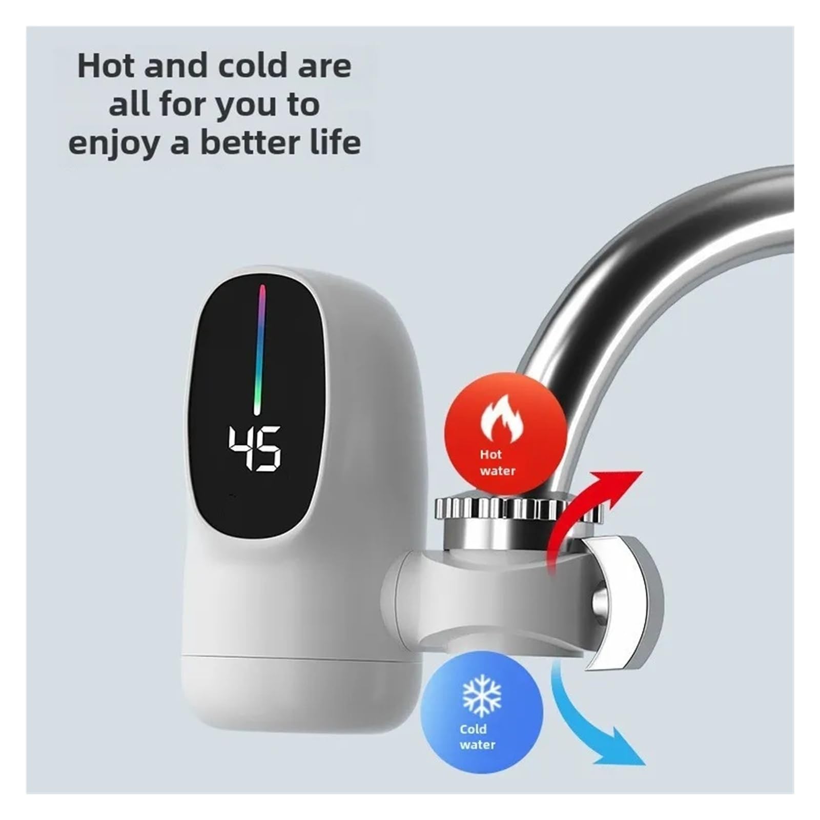 Grifo calentador de agua instantáneo de 3000 W, eléctrico, sin tanque, de calentamiento rápido, con pantalla de temperatura,con buen aislamiento
