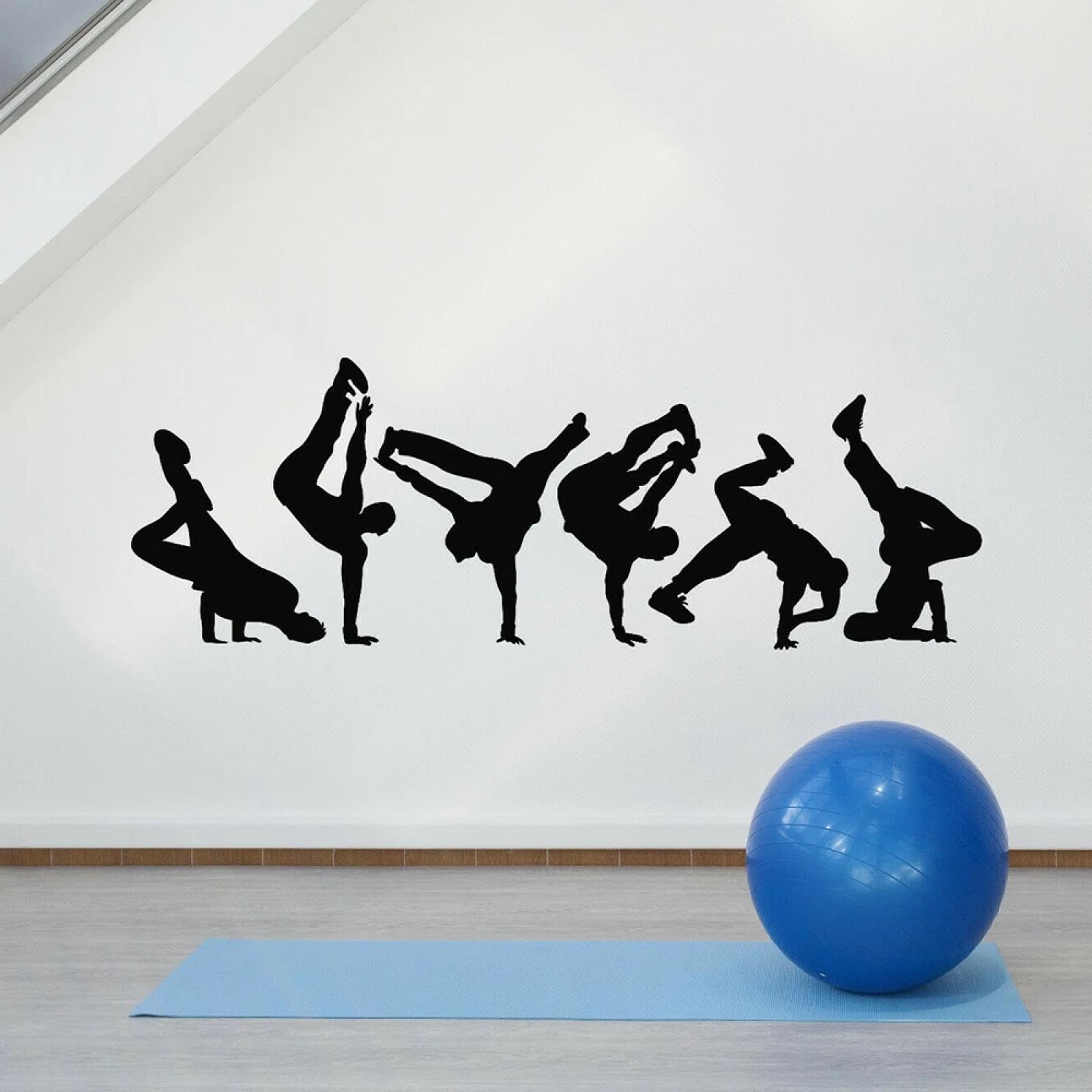 WEIMEIJIE Dance Studio Vinyl wall Stickers, Breakdance Silhouettes, Street Dancers, Teen Room Studio wall Stickers