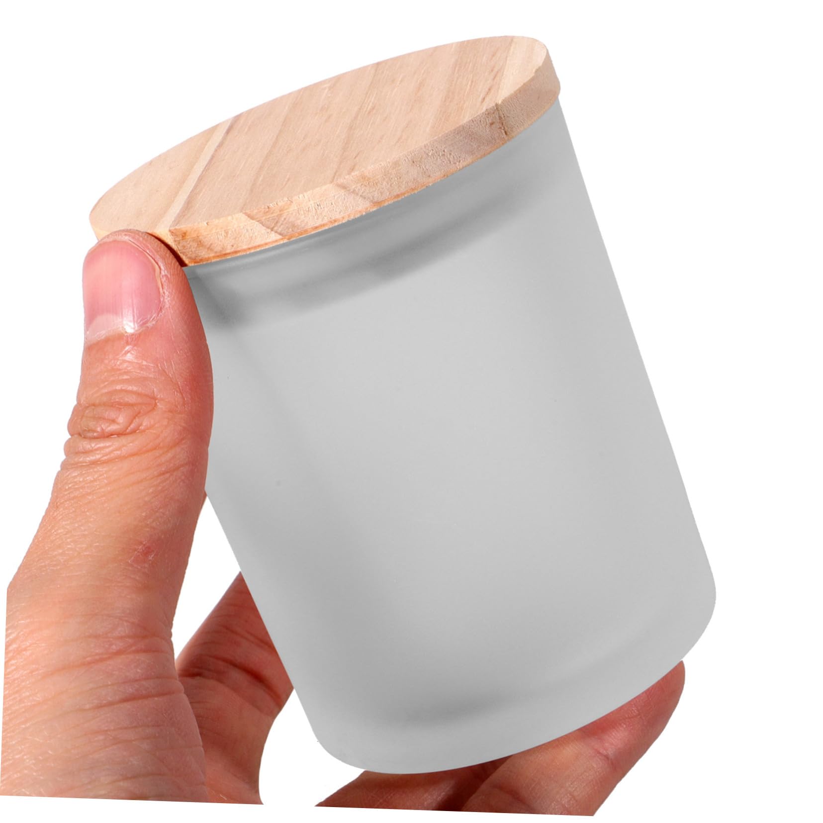 PLAFOPE 4 Stück Zylindrische Matte Glas Kerzenhalter mit Deckel 400ml Stabiles Design Einfach zu Reinigen für Duftkerzen im Wohnbereich