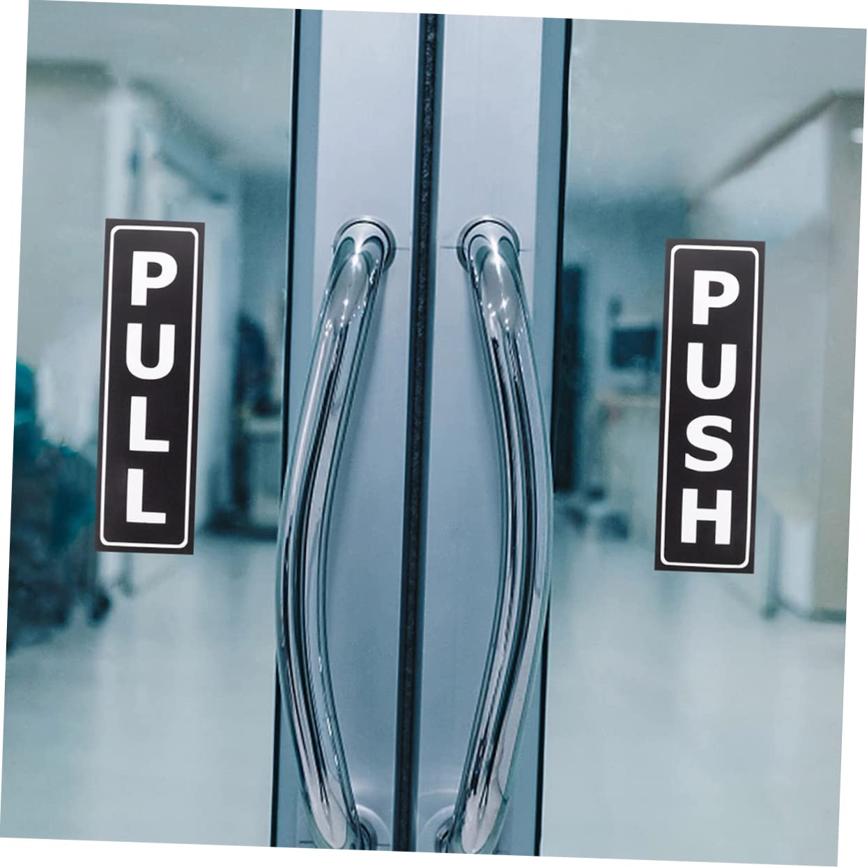 GLEAVI 8 Sztuk Drzwi Przesuwne Naklejka Z Logo Biuro Naklejki Samoprzylepne Pull Push Naklejki Znaki Na Drzwiach Biurowych Wystrój Fabryczne Na Naklejka Na