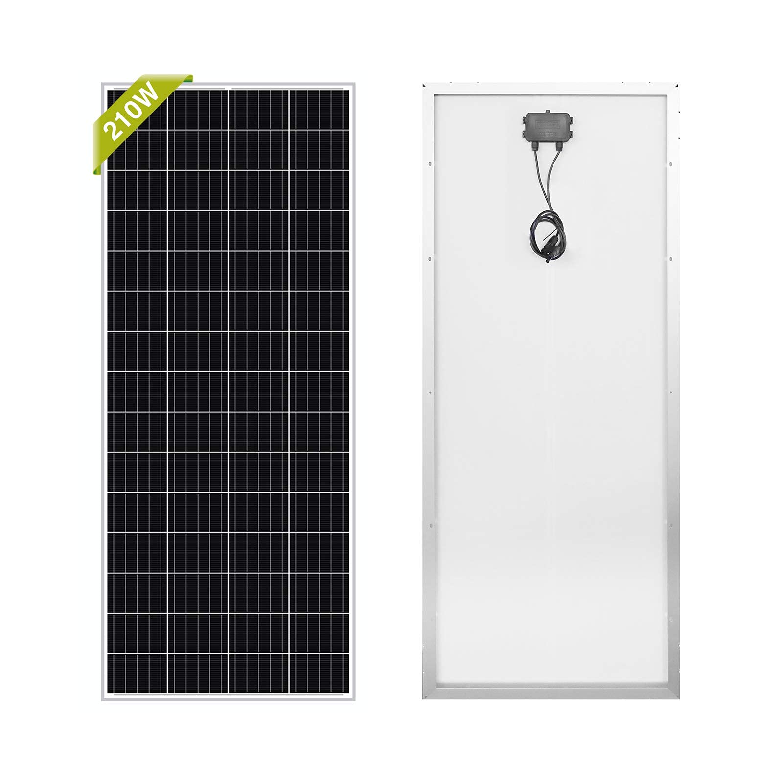 Newpowa 210W(Watt) Solar Panel Monocrystalline 12V High Efficiency Module for RV Marine Boat Trailer Camper Green House Of...