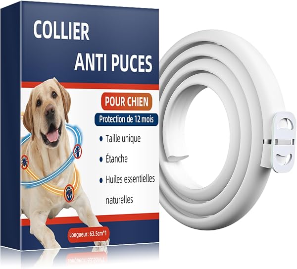 Collare Antiparassitario Regolabile Per Cani, Impermeabile, Con Oli Essenziali Naturali. Aiuta Contro Pulci E Zecche, Adatto A Cani Di Tutte Le Taglie, Protezione Fino A 12 Mesi - 1