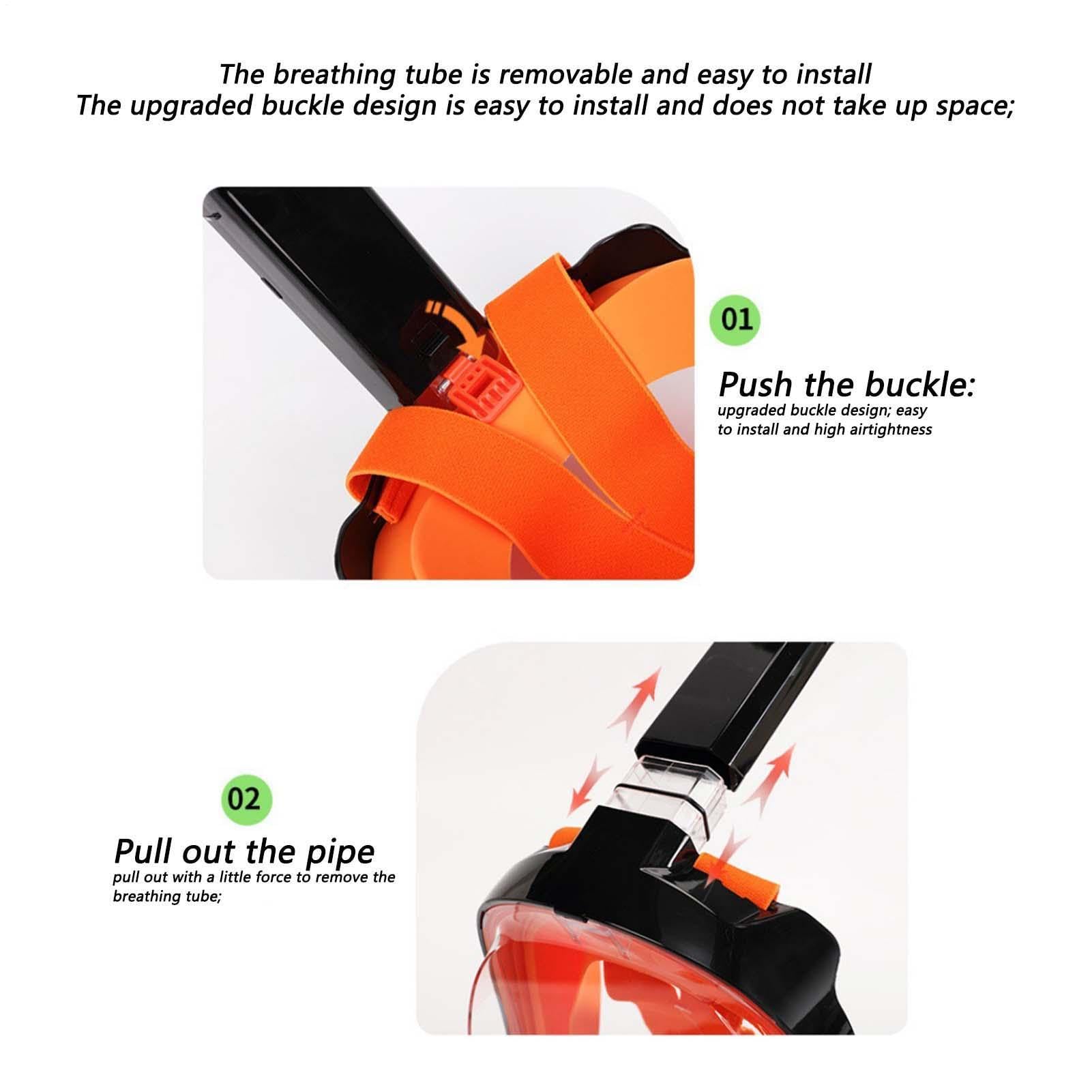 Cubierta Facial Snorkel Completa Equipo Asistente para Respiración | Cubierta Facial Esnórquel Vista Panorámica Para Hombres, Mujeres, Principiantes, Nadadores, Turistas, Exploradores