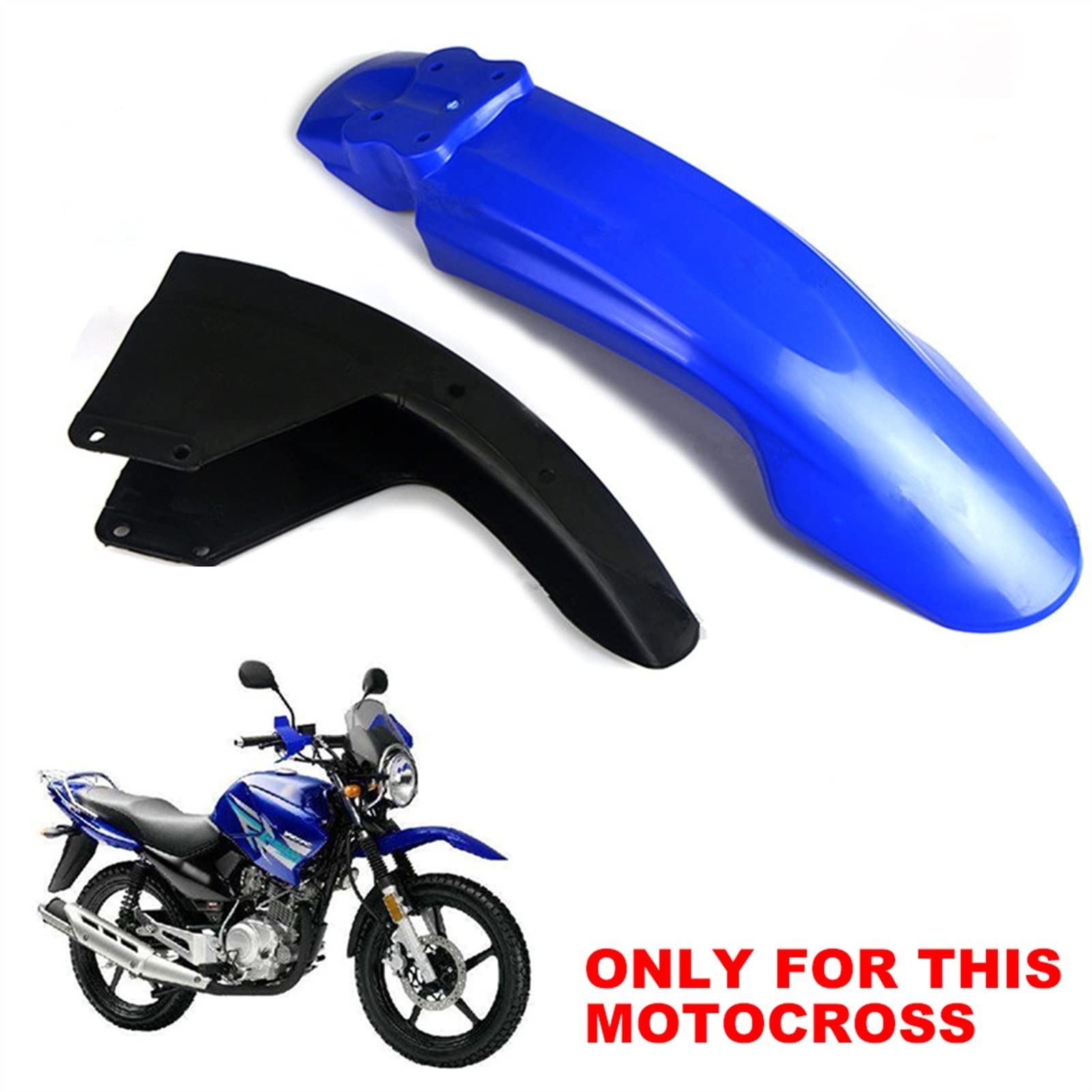 Moto Anteriore Mud Parafango Proteggi Copertura Completa per YBR125 YBR125G YBR 125 Dirt Bike Guard Parafango Set Guardia(Nero)