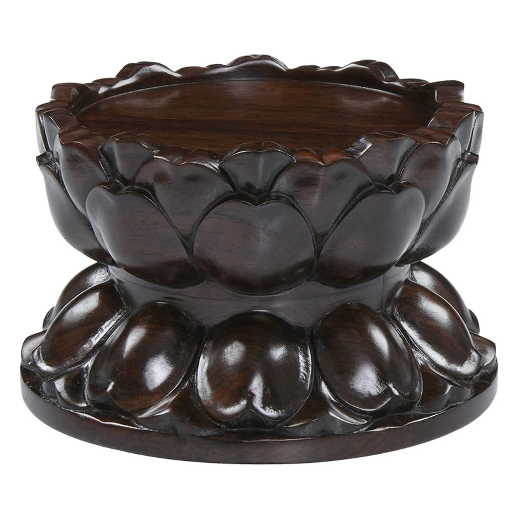 TEESONG Bonsai Pedestal Round Bonsai Stand Guanyin Bodhisattva Lotus Base Buddha Statue Home Table Vase Bottom Bracket for Office Decoration Vase Pedestal Display Stands(A,18cm)