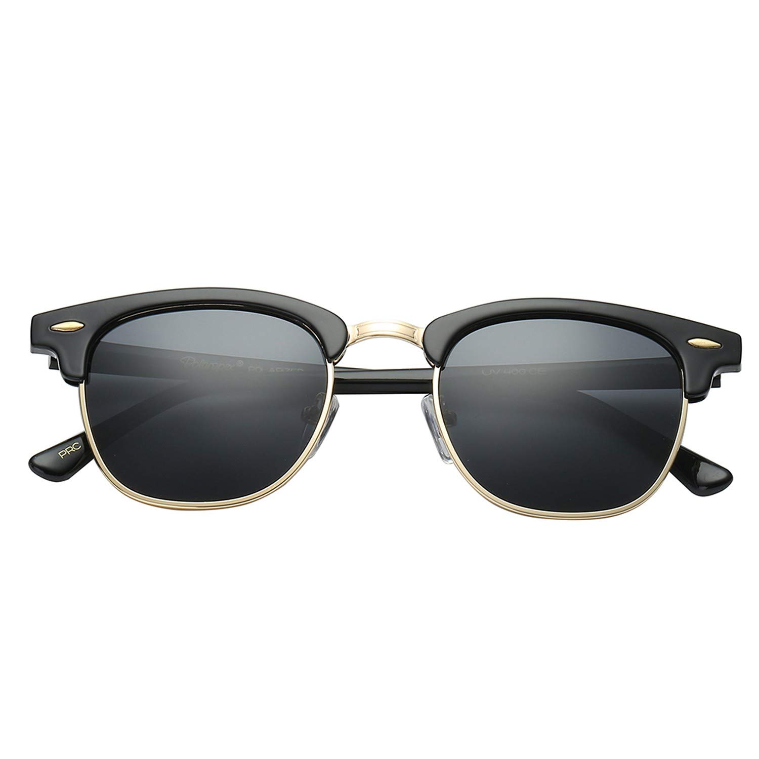 PolarSpexUnisex Retro Classic Stylish Malcom Half Frame Polarized Sunglasses